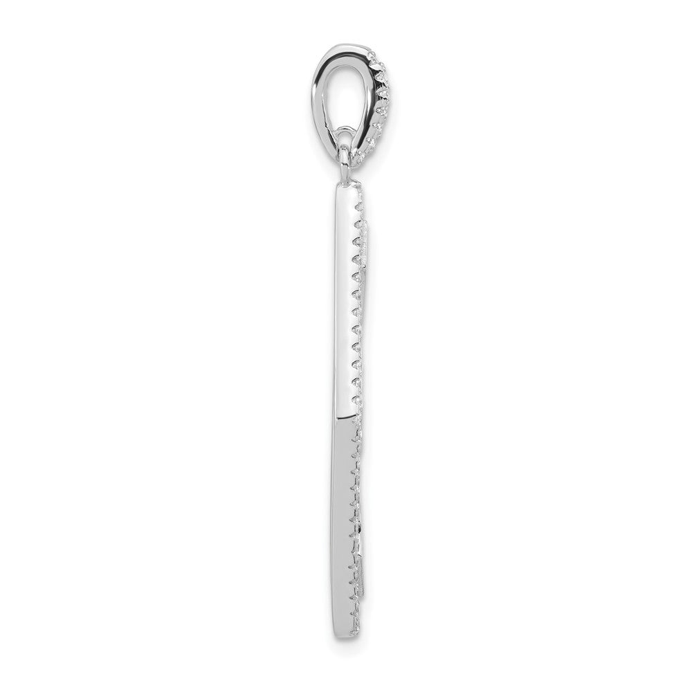 Pure Fire Sterling Silver Rhodium-plated Fancy CZ Pendant