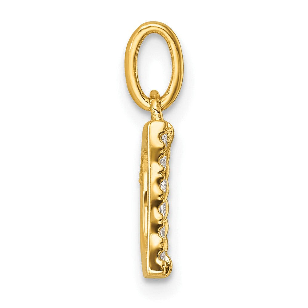 14k Twisted with .05 ct. Diamond Initial D Charm