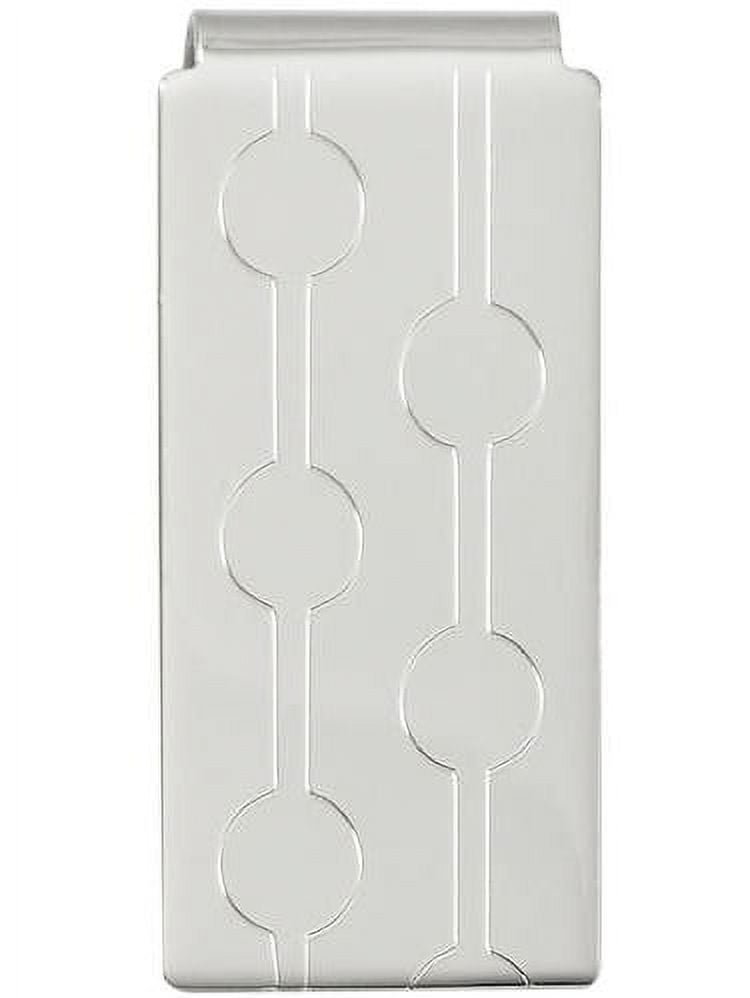 Primal Rhodium-plated Kelly Waters Circle Pattern Engraveable Hinged Money Clip