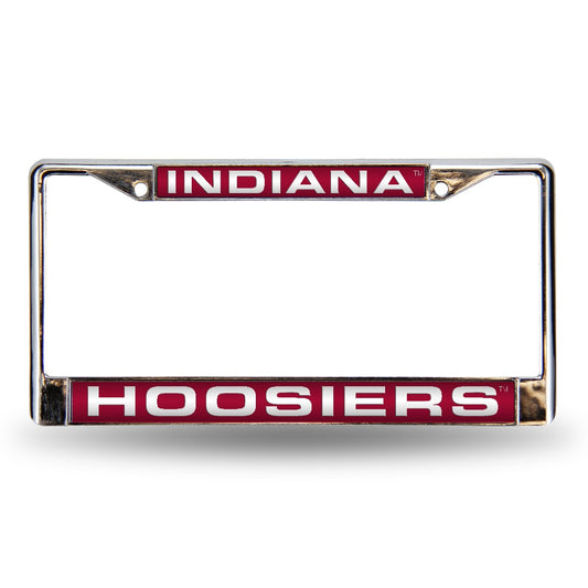 Indiana-IU-Hoosier's Chrome Metal Laser Cut License Plate Frame