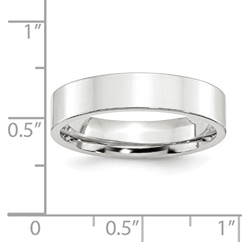 10k White Gold 5mm Standard Weight Flat Comfort Fit Wedding Band Size 7.5