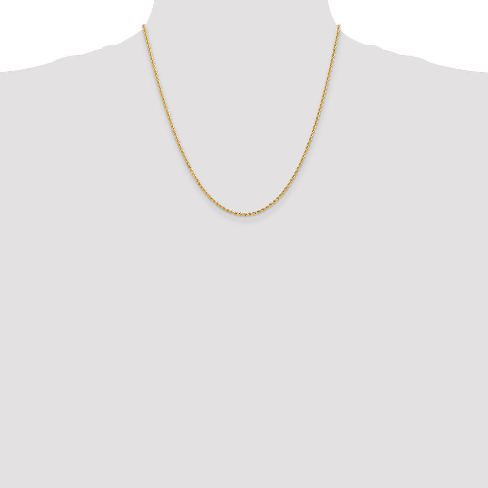 10k 2mm Solid Regular Rope Chain