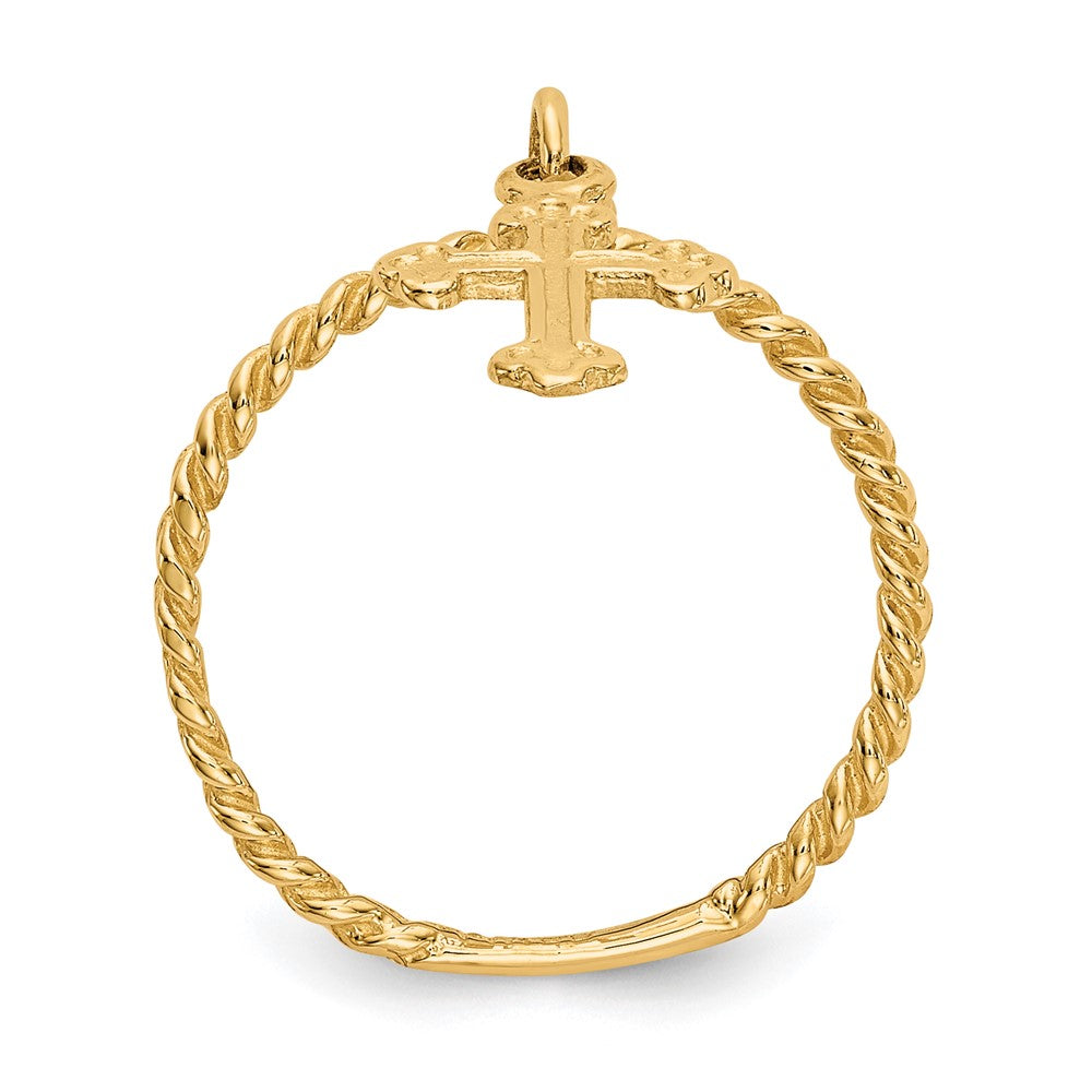 14k Cross Dangle Twisted Band Child's Ring Size 4