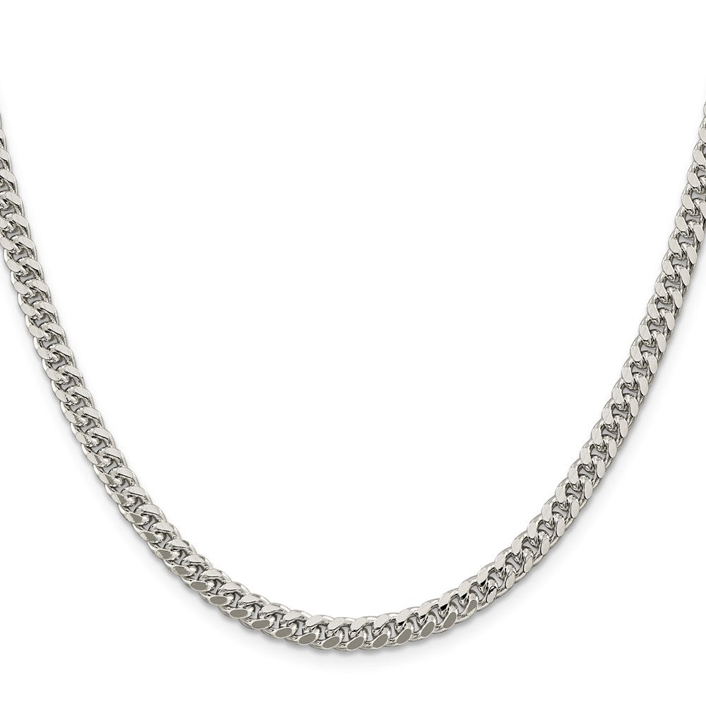 Sterling Silver 5mm Domed w/ Side D/C Curb Chain 16 Inches