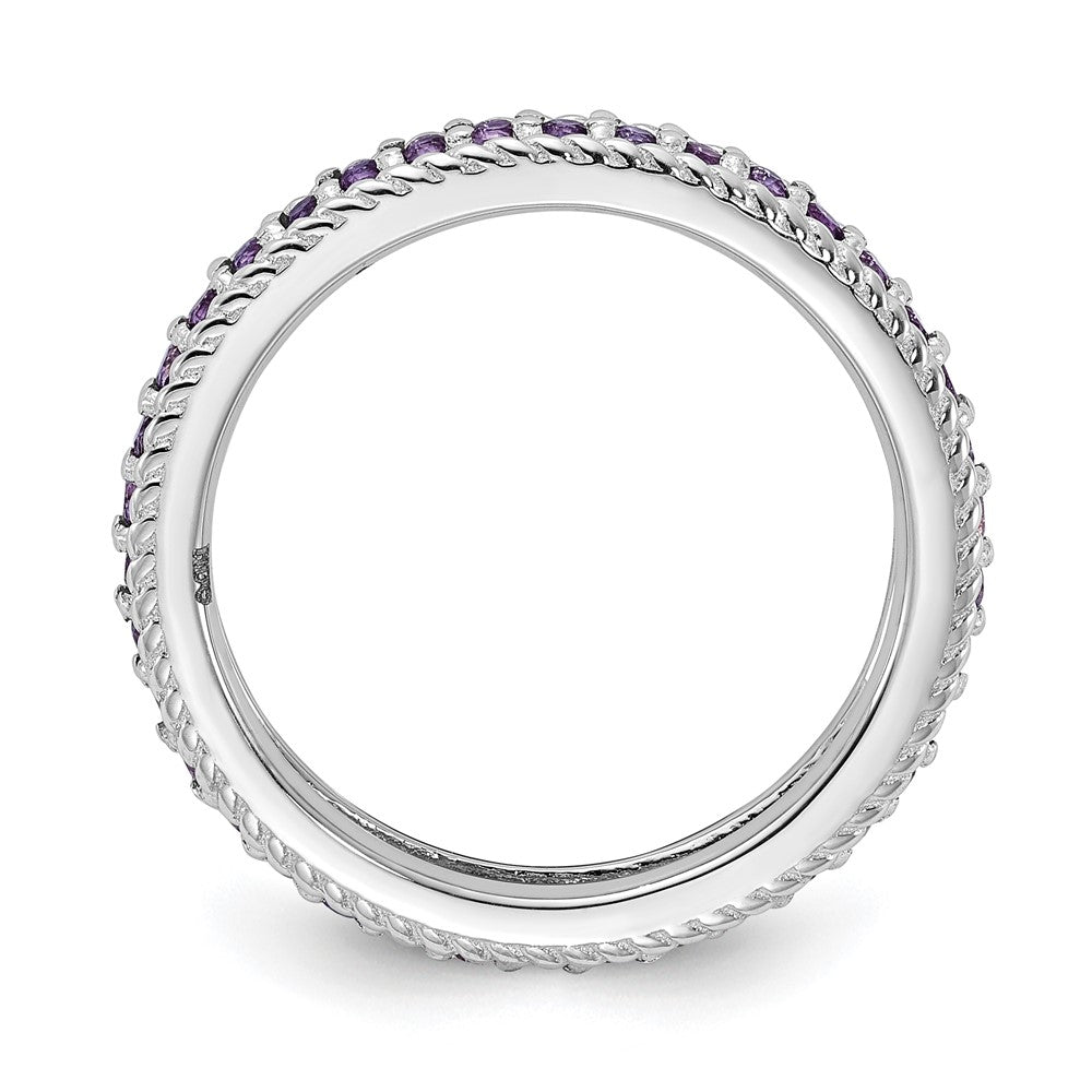 Sterling Silver Stackable Expressions Polished Amethyst Eternity Ring