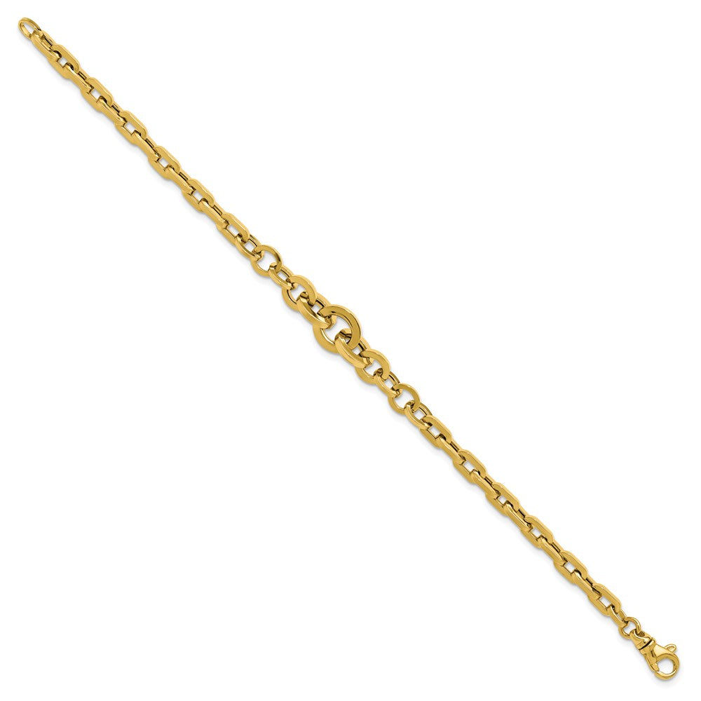 14K Polished Fancy Graduated Link Bracelet 7.5  inches