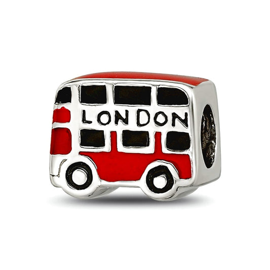 Sterling Silver Reflections Enamel London Double Decker Bus Bead