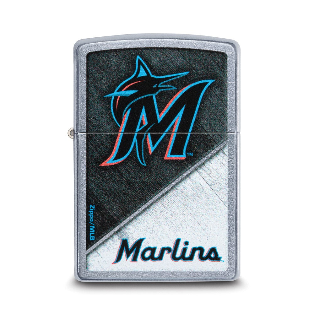 Zippo Street Chrome Miami Marlins Color Image MLB Lighter