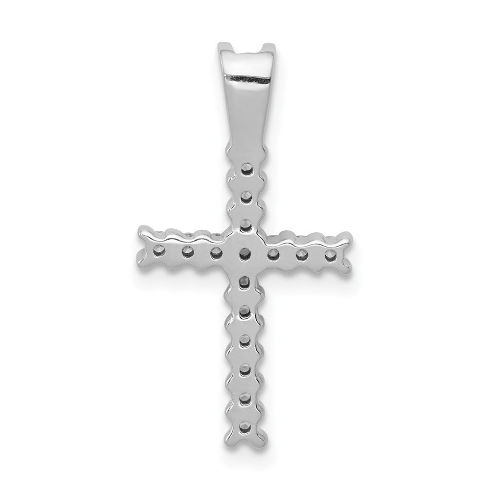 14k White Gold 1/4 carat Lab Grown Diamond VS/SI+ G+ Cross Pendant