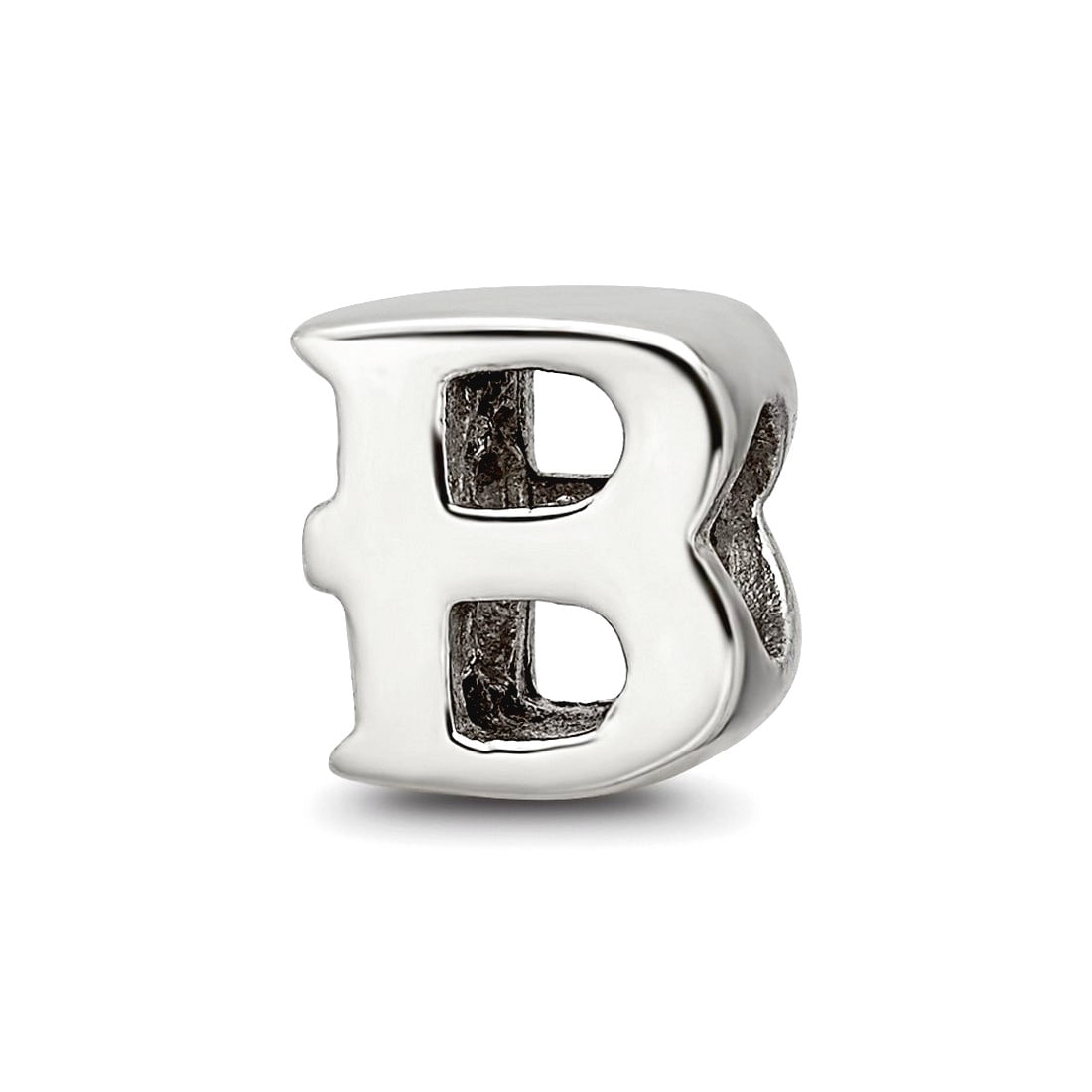 925 Sterling Silver Polished Reflections SimStars Letter Name Personalized Monogram Initial B Bead Charm 8.18x8.18mm Wid