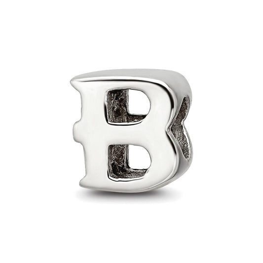 925 Sterling Silver Polished Reflections SimStars Letter Name Personalized Monogram Initial B Bead Charm 8.18x8.18mm Wid
