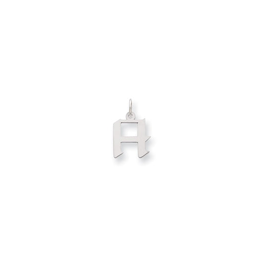 Sterling Silver Small Artisan Block Initial H Charm
