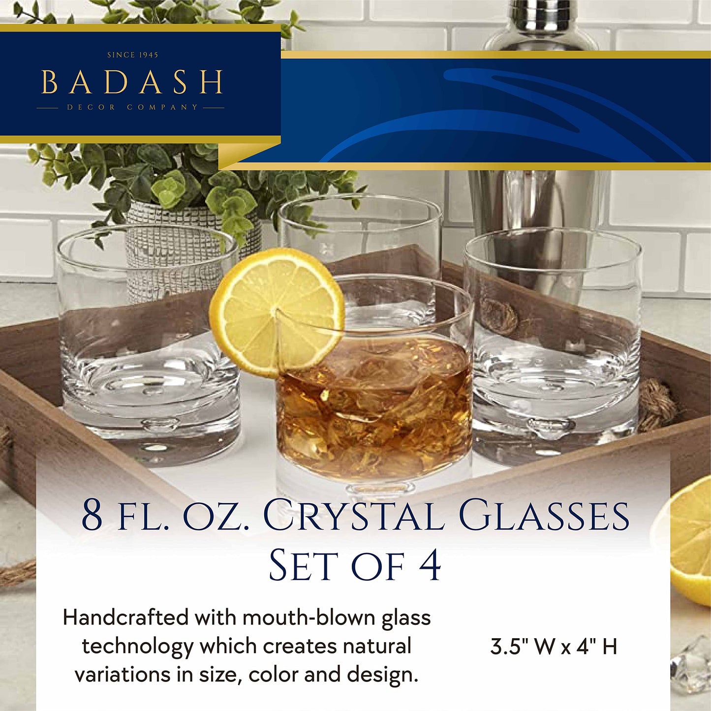 Badash Galaxy Rocks Glasses  4 pc Set