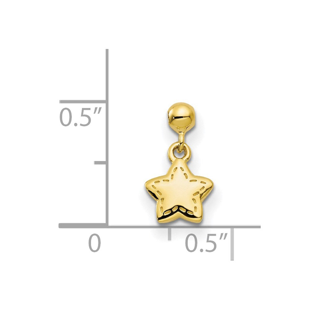 Mio Memento Sterling Silver Gold-tone Dangle Star Charm