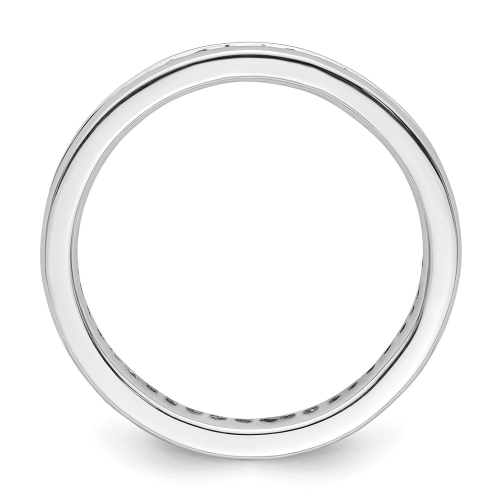 Sterling Silver Stackable Expressions Polished Created Sapphire Ring Size -8