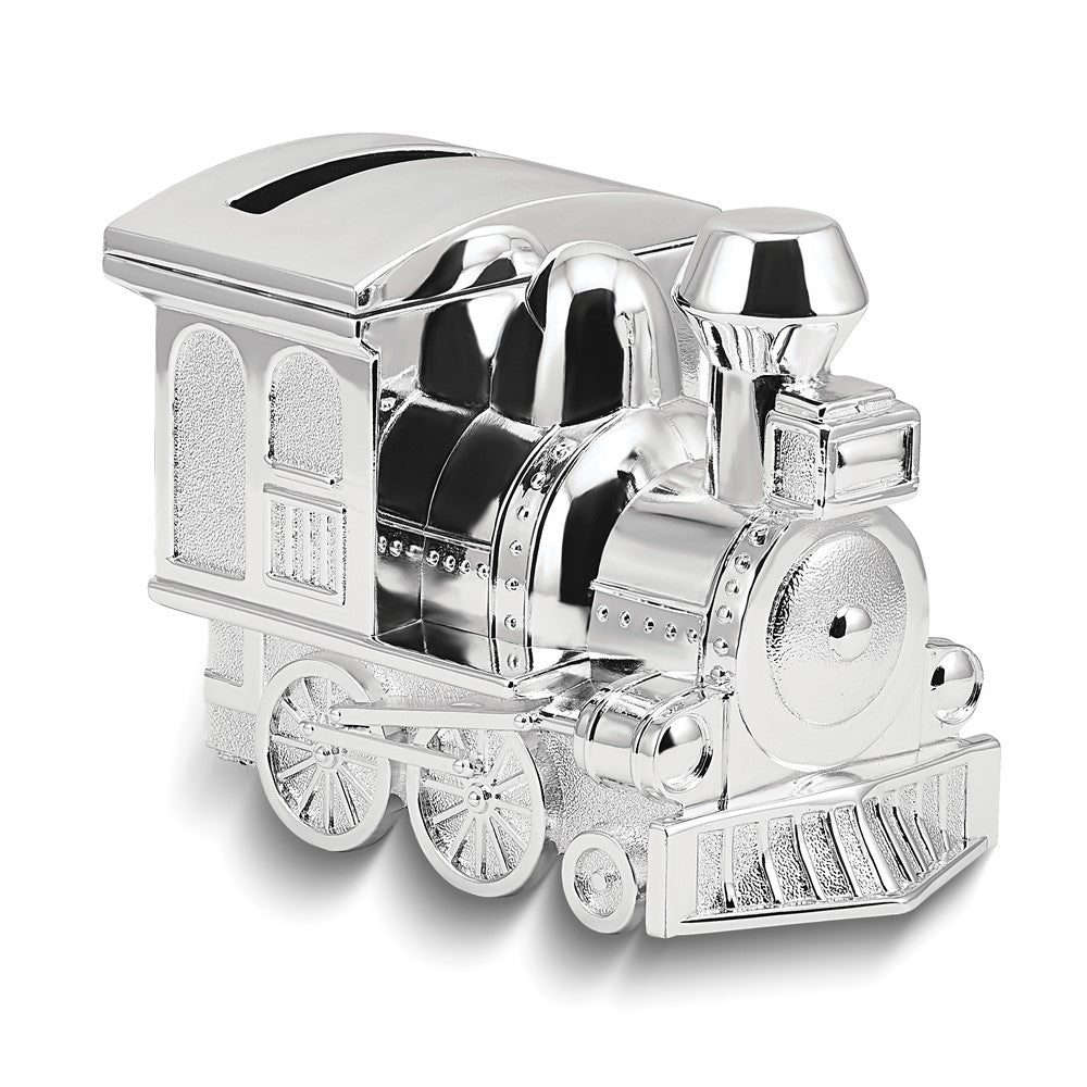 Silver-tone Finish Metal Small Train Bank