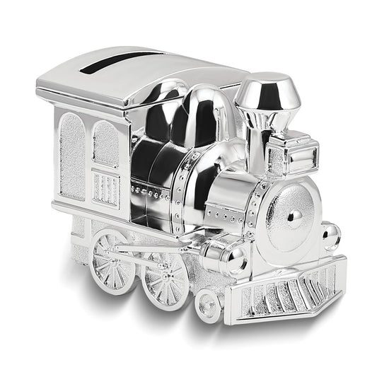 Silver-tone Finish Metal Small Train Bank