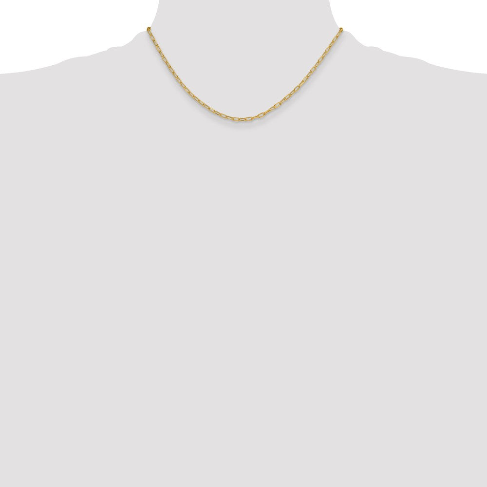 14k 3.0mm Semi-Solid Beveled D/C Paperclip Chain
