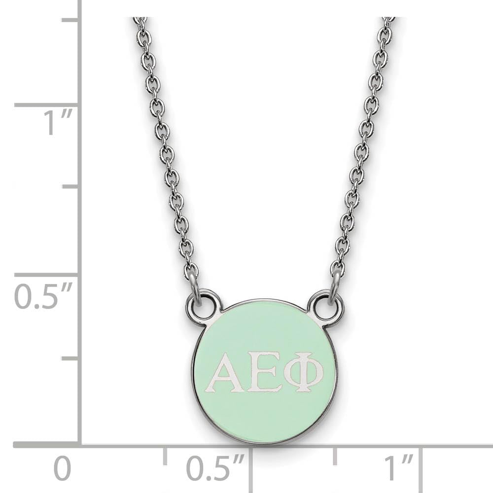 Sterling Silver 18in Official Licensed Greek Sororities Alpha Epsilon Phi XS Enamel Pendant w/Necklace