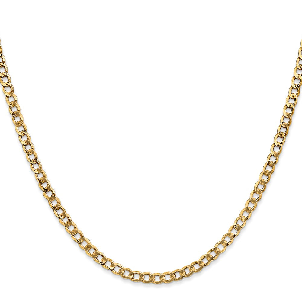 14k 3.35mm Semi-Solid Curb Chain