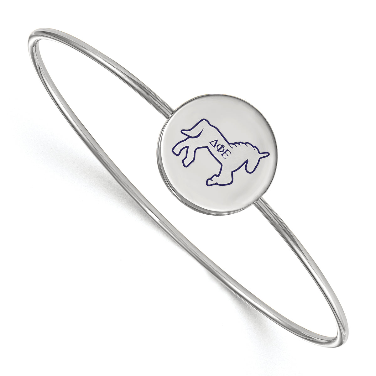 Sterling Silver Official Licensed Greek Sororities Delta Phi Epsilon (???) Enameled Slip-on Bangle