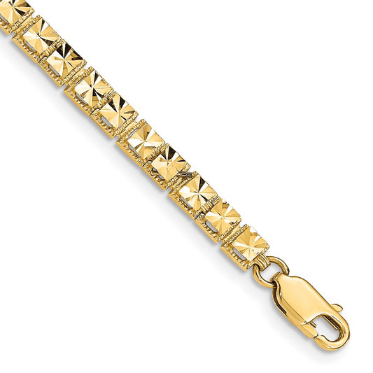 14K Diamond-Cut Bracelet 7.5  inches