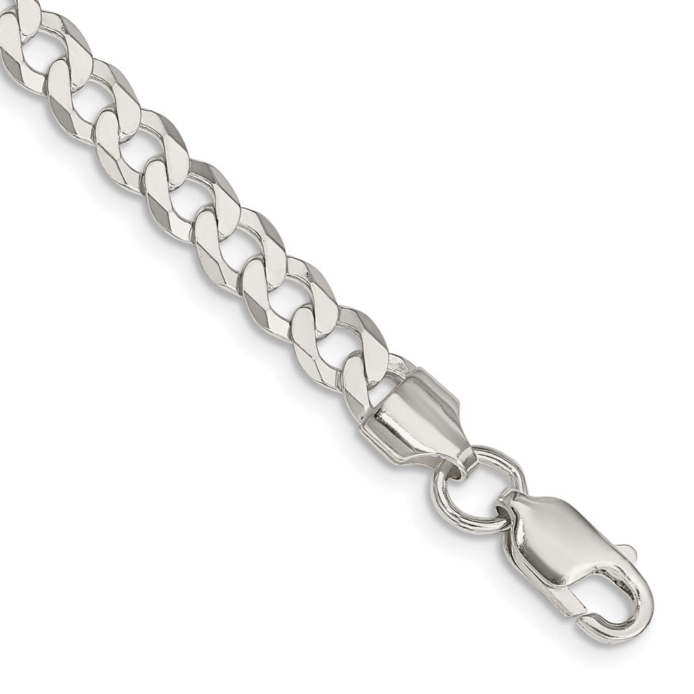 Sterling Silver 5.75mm Flat Curb Chain 7 inches