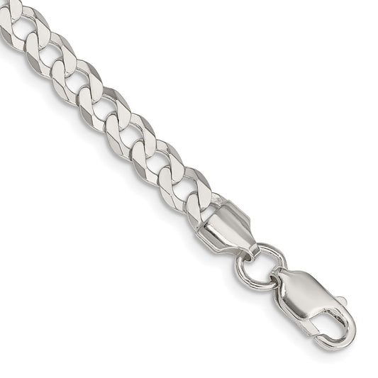 Sterling Silver 5.75mm Flat Curb Chain 7 inches
