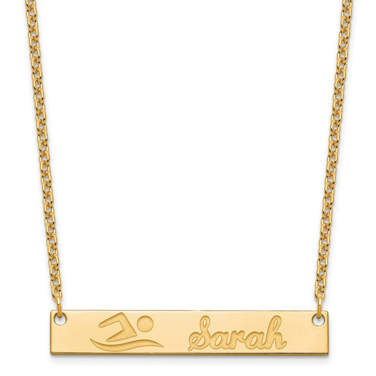 Sterling Silver/Gold-plated Medium Customized Bar Necklace