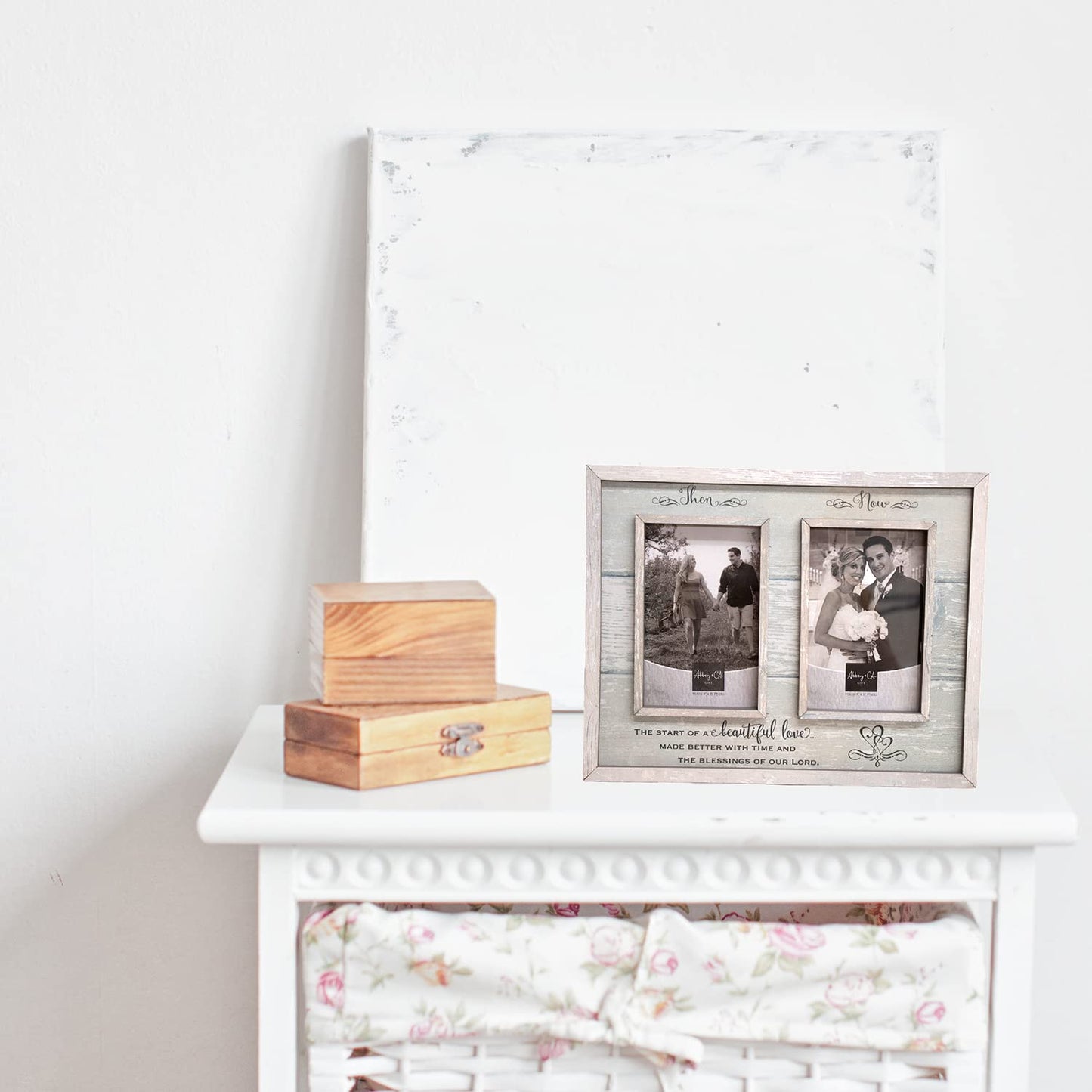 Abbey Gift Then & Now Anniversary Wood Frame, 12" x 9.5", Multicolor