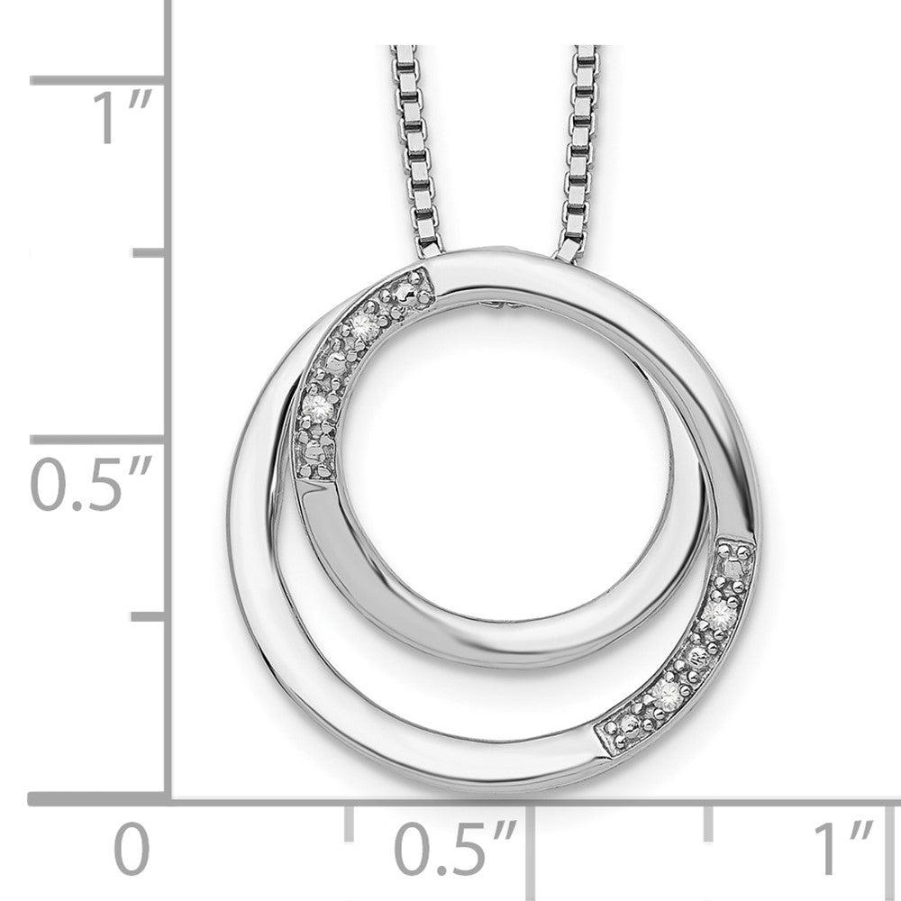 White Ice Sterling Silver Rhodium-plated 18 Inch Diamond Necklace with 2 Inch Extender 18 Inches