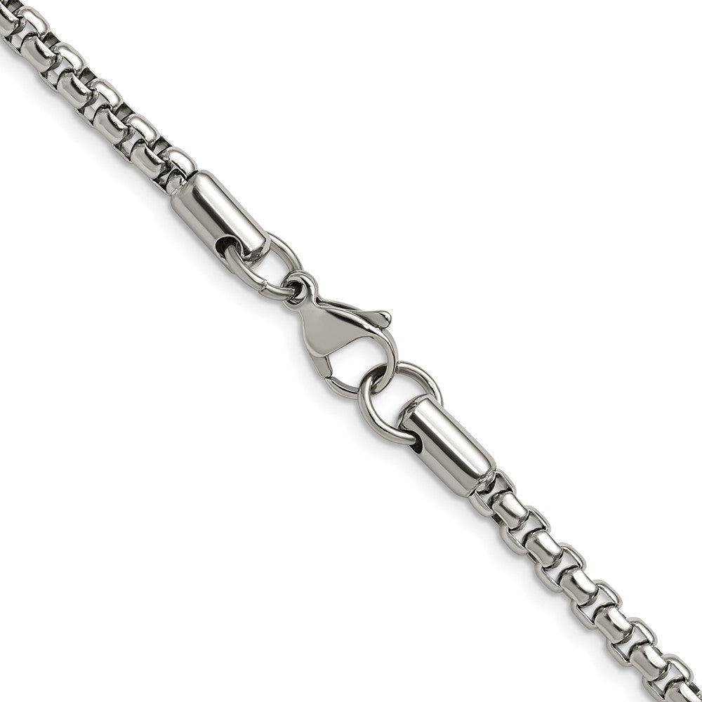 Stainless Steel Polished 3.9mm 24in Rounded Box Chain