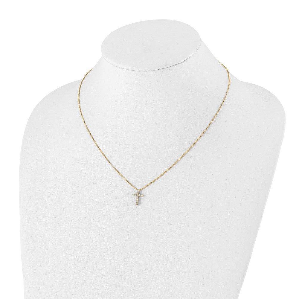 14k 1/4 carat Lab Grown Diamond VS/SI+ G+ 18 inch Cross Pendant Necklace