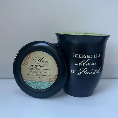 Mug-Grace Outpoured-Man Of Faith-Brown/White Interior W/Coaster/Lid
