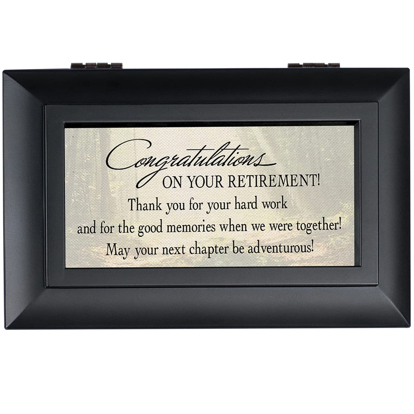 Congrats On Retirement Black Jewelry Music Box Plays Wonderful World