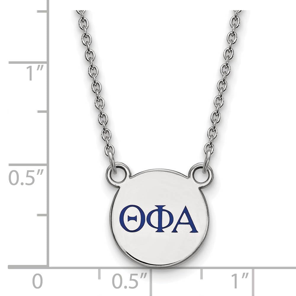 Sterling Silver 18in Official Licensed Greek Sororities Theta Phi Alpha (???) XS Enamel Pendant w/Necklace