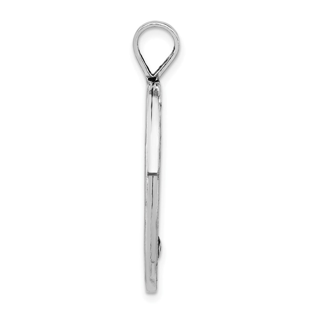 Sterling Silver Polished & Antiqued Oval Cut-out Cross Pendant