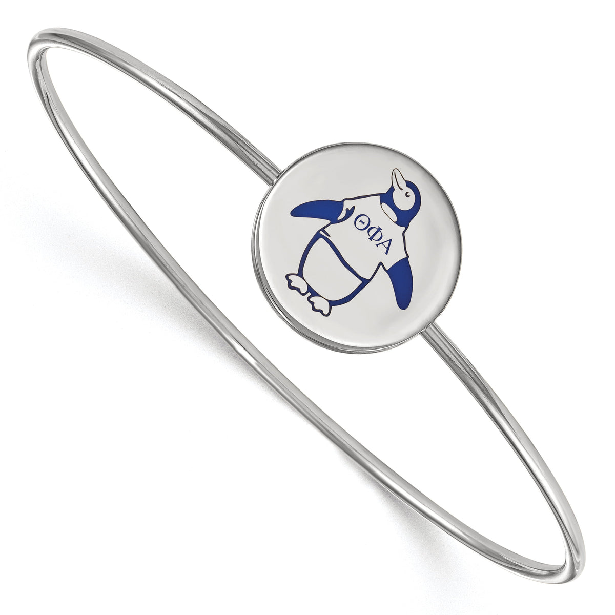 Sterling Silver Official Licensed Greek Sororities Theta Phi Alpha (???) Enameled Slip-on Bangle