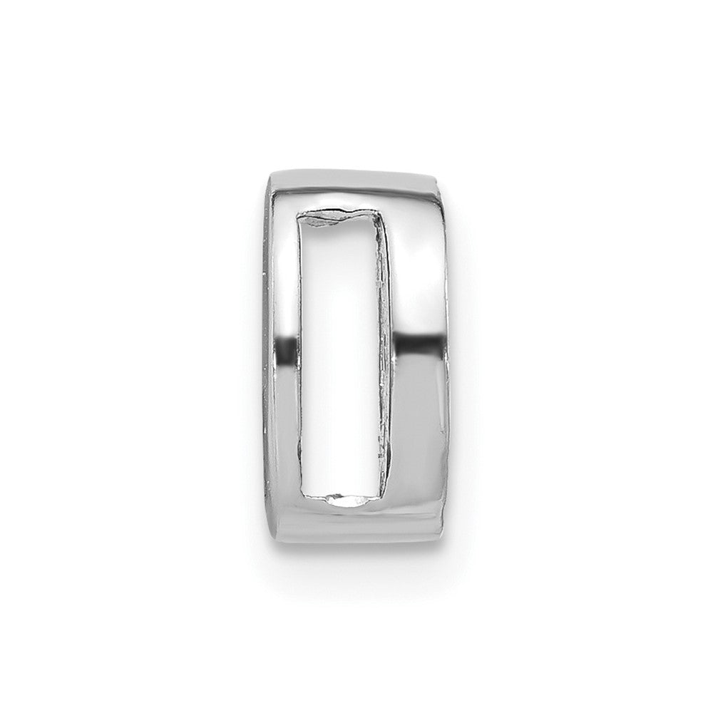 Sterling Silver Polished CZ Initial O Chain Slide Charm