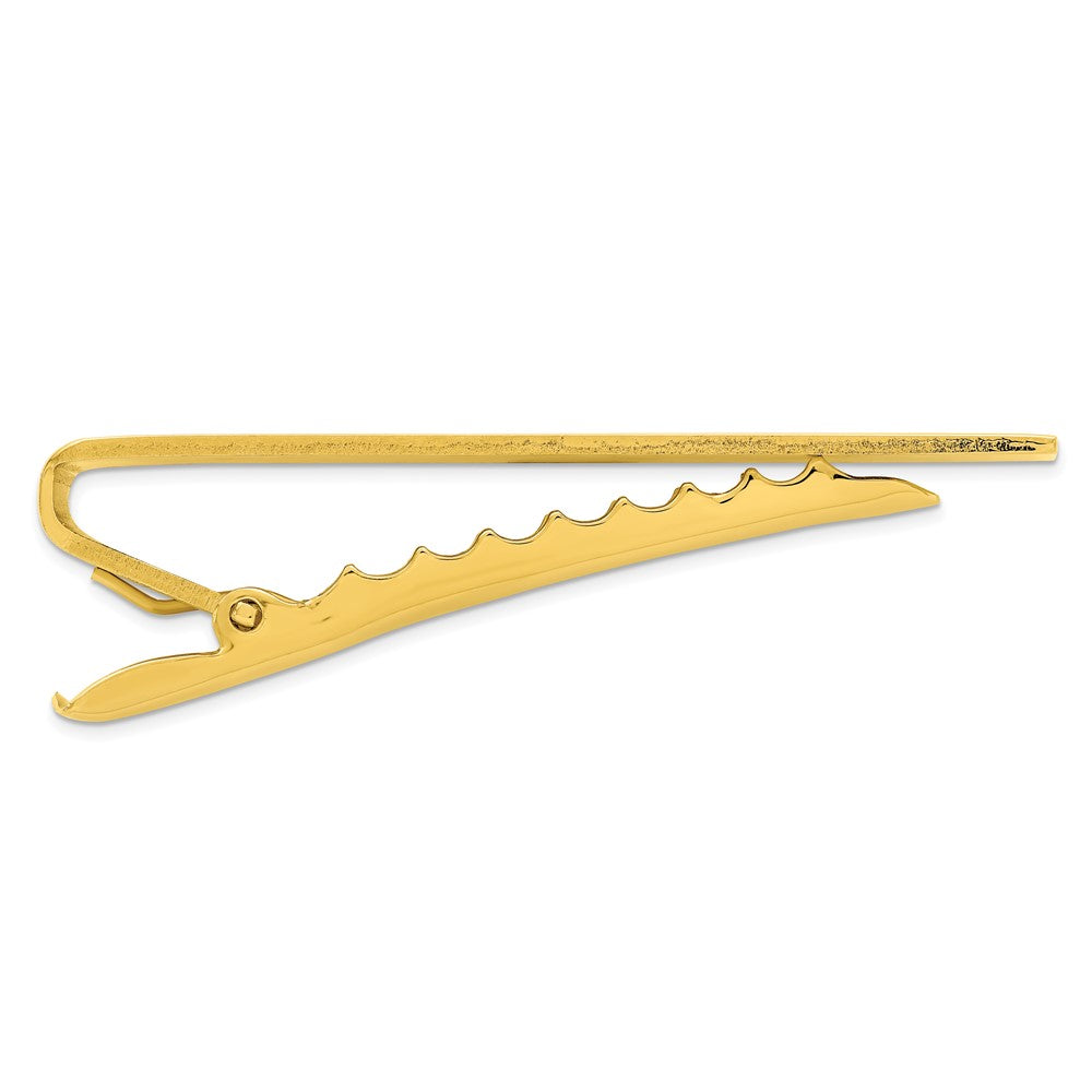 Kelly Waters Gold-plated with Criss Cross and Oval Center Tie Bar