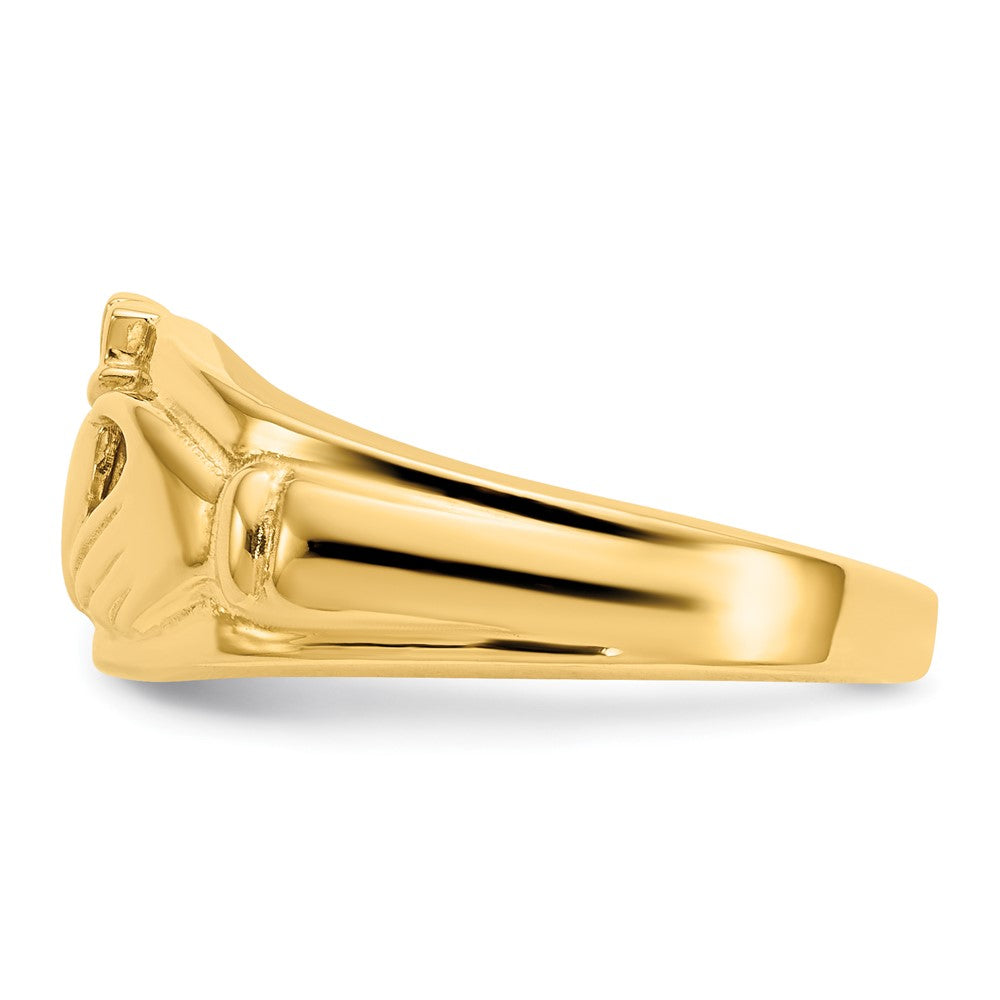 14k Polished Ladies Claddagh Ring Size 6.5