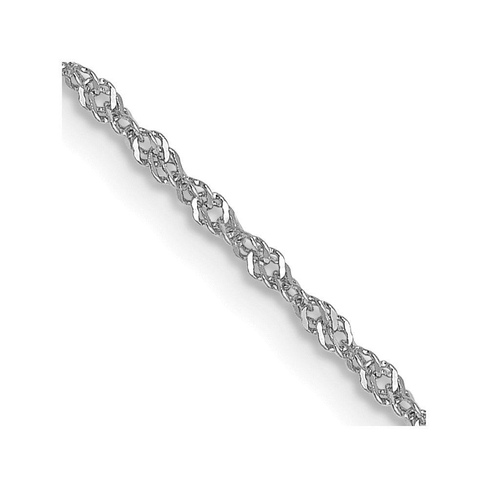 10k White Gold 1mm Singapore Chain