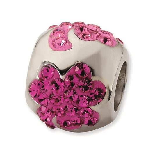 Sterling Silver Shades of Pink Flower Bead