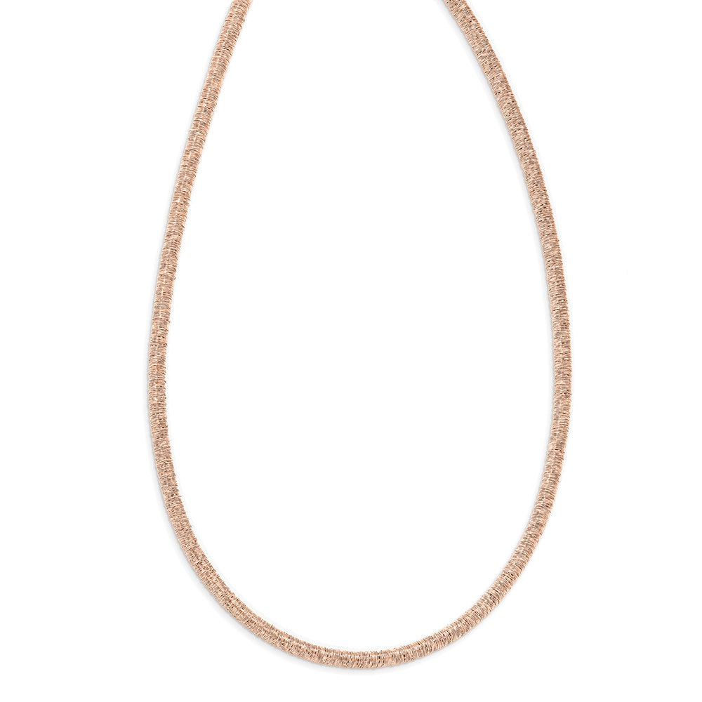 Sterling Silver Rose-tone Polished Necklace