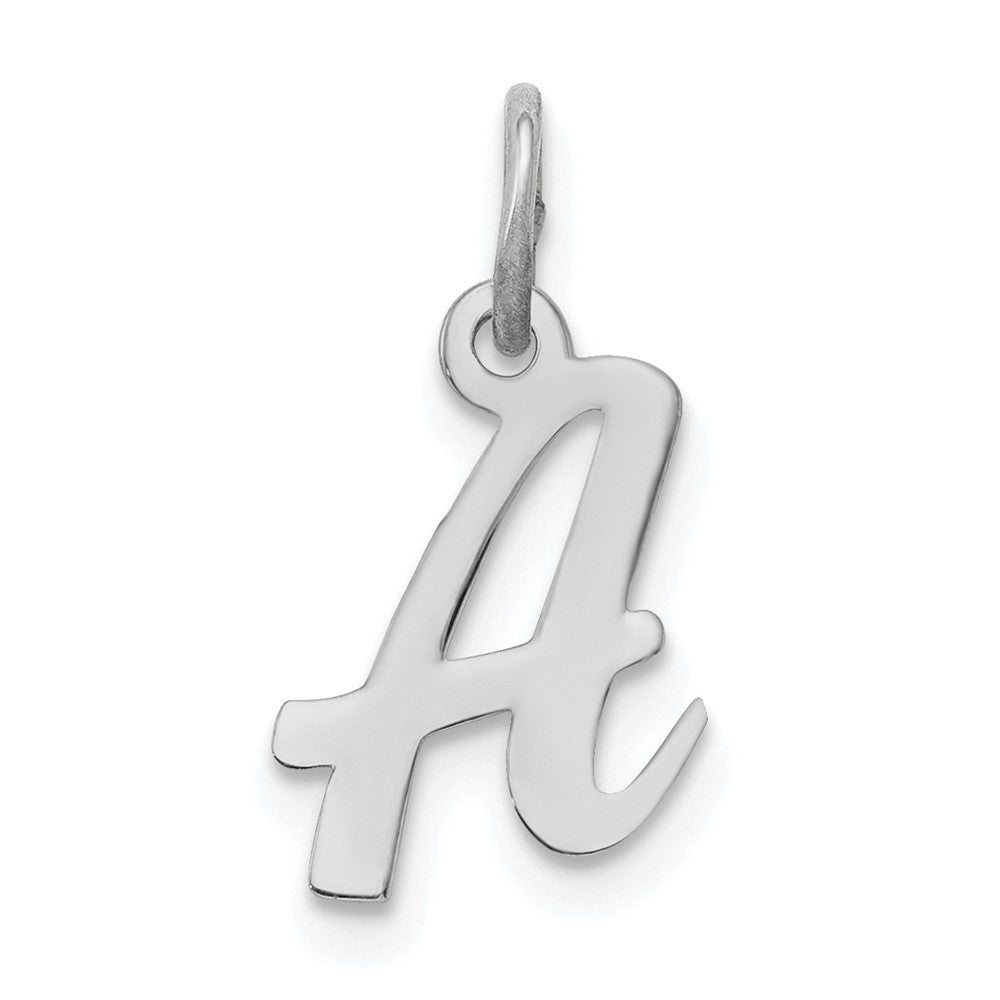 Sterling Silver Rhodium-plated Script Letter Z Initial Charm