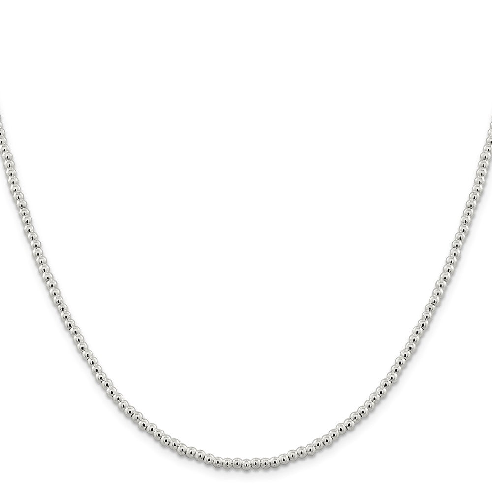 Sterling Silver 3mm Beads on Box Chain 16 Inches