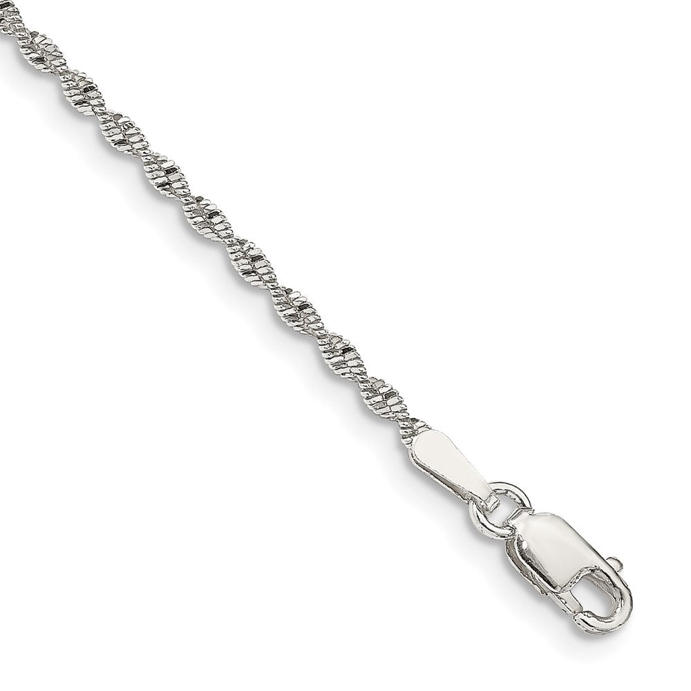 Sterling Silver 1.65mm Twisted Herringbone Chain 7 inches