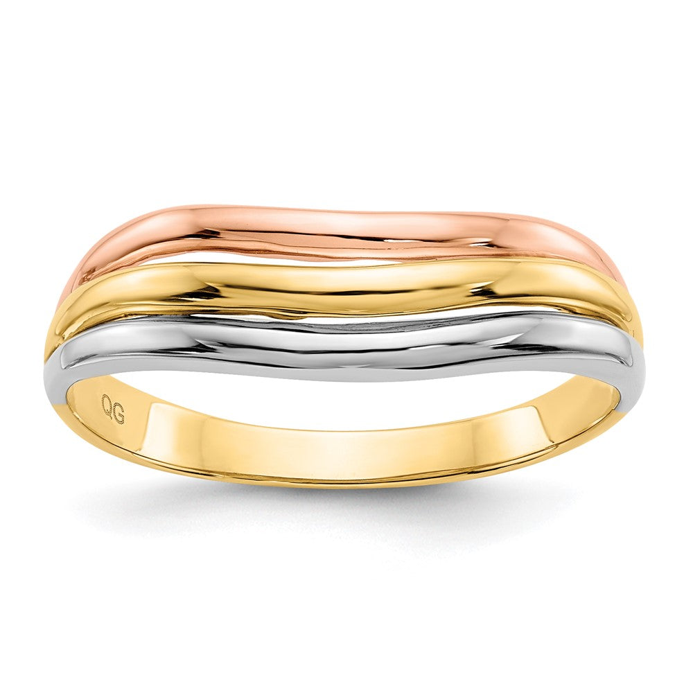 14K Tri-Color Open Fancy Ring Size 7
