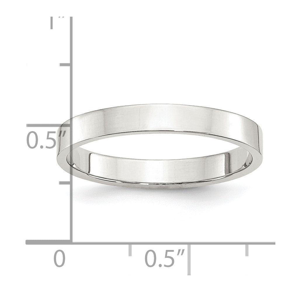 Sterling Silver 3mm Lightweight Flat Size 8.5 Band