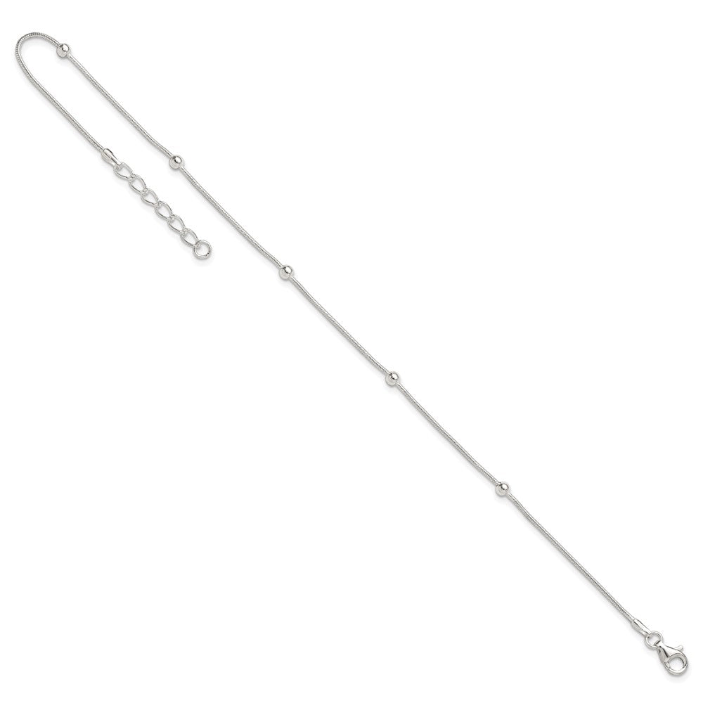 Sterling Silver 9in Plus1.5 in ext Polished Anklet 9 inches